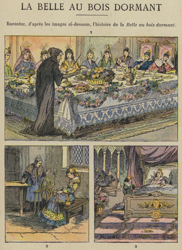 Prinsessa Ruusunen (väri litho) tekijältä Gustave Fraipont