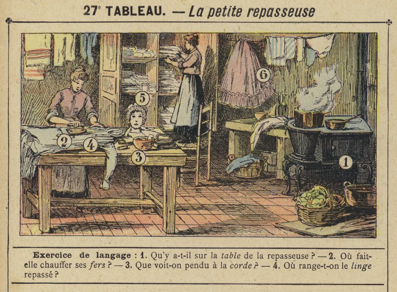 Pieni silitysrauta (väri litho) tekijältä Gustave Fraipont