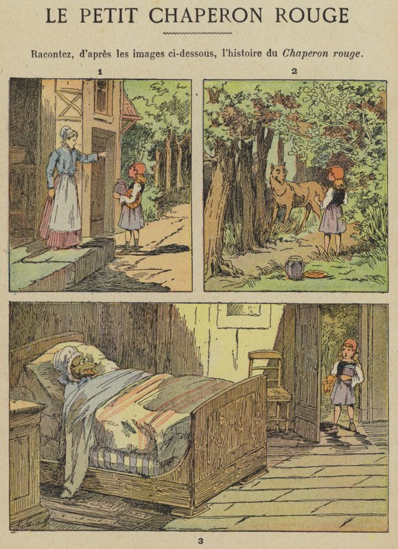 Punahilkka (väri litho) tekijältä Gustave Fraipont