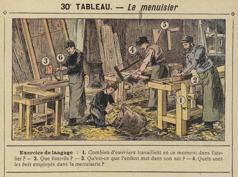 The Carpenter (väri litho) tekijältä Gustave Fraipont