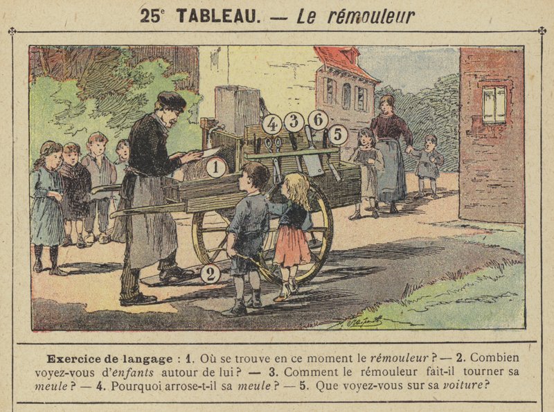 Hiomakone (väri litho) tekijältä Gustave Fraipont
