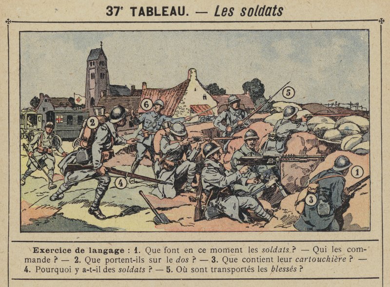 Els soldats (colour litho)finlandès tekijältä Gustave Fraipont