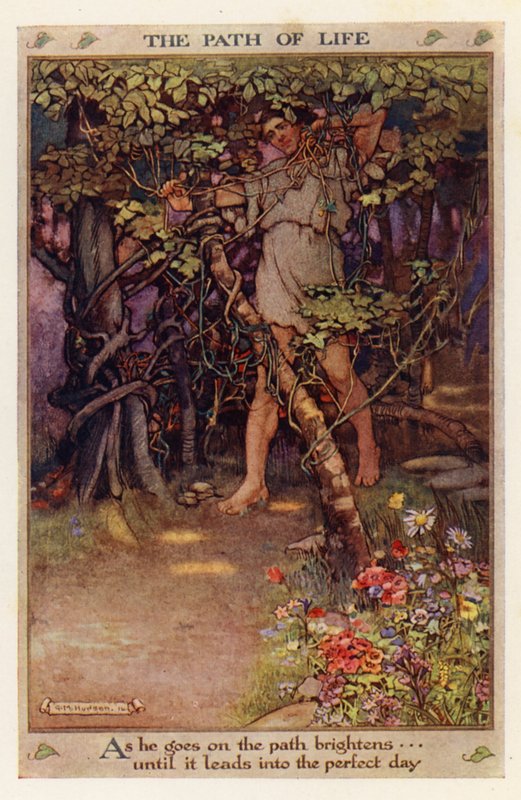 Elämän polku (värilitografia) tekijältä Gwynedd M. Hudson