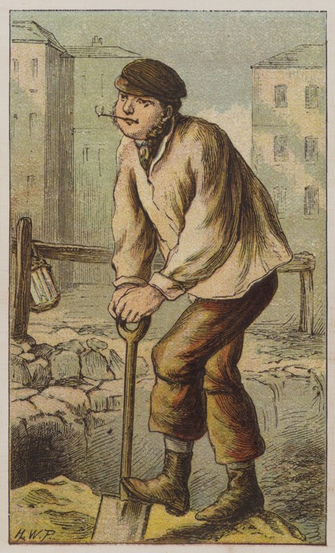 Navvy (väri litho) tekijältä H.W. (after) Petherick