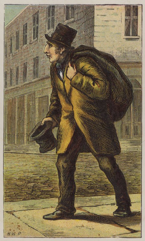 Vanha vaatemies (väri litho) tekijältä H.W. (after) Petherick