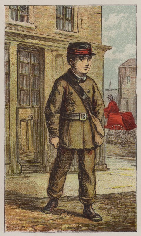 Telegraph Boy (väri litho) tekijältä H.W. (after) Petherick
