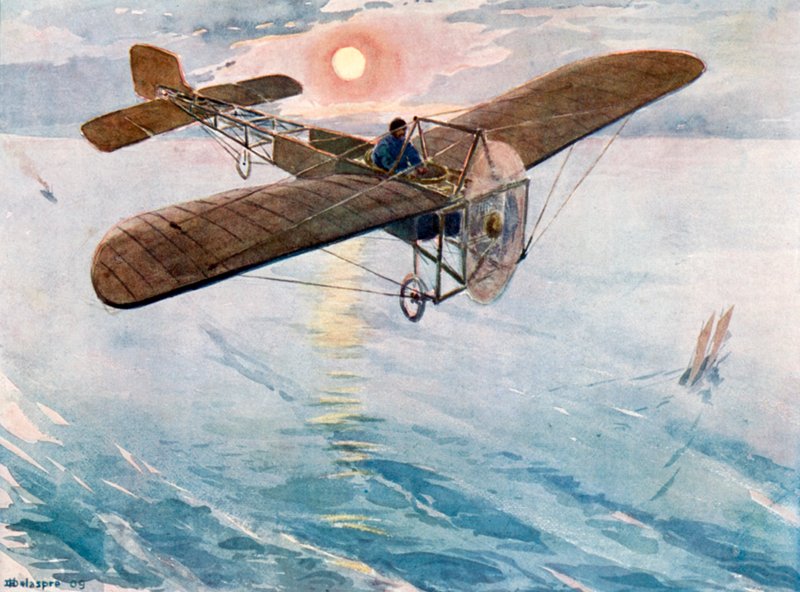 Bleriot ylittää kanaalin 25. heinäkuuta 1909 tekijältä H. Delaspre