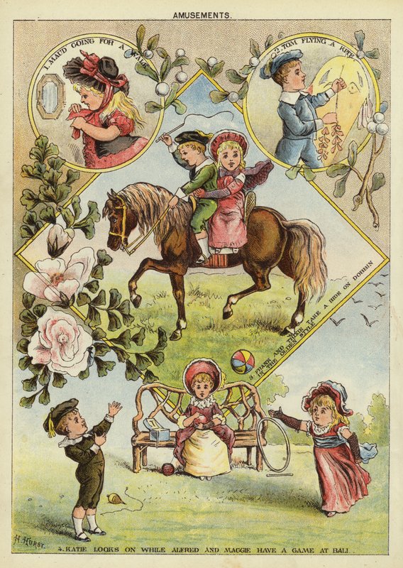 Lasten huvit (chromolitho) tekijältä H. Hurst