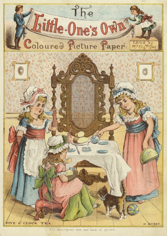 Kello viiden tee (chromolitho) tekijältä H. Hurst