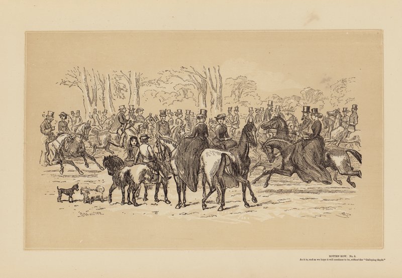 Rotten Row, nro 2, sellaisenaan (kaiverrus) tekijältä Hablot Knight (1815 92) Browne