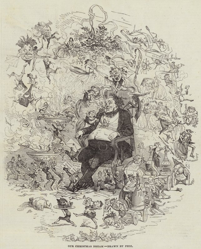 Jouluunelmamme (kaiverrus) tekijältä after Hablot Knight Browne
