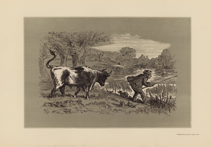 Kalastusluonnoksia, nro 1, Katso taakse (kaiverrus). tekijältä Hablot Knight (1815 92) Browne