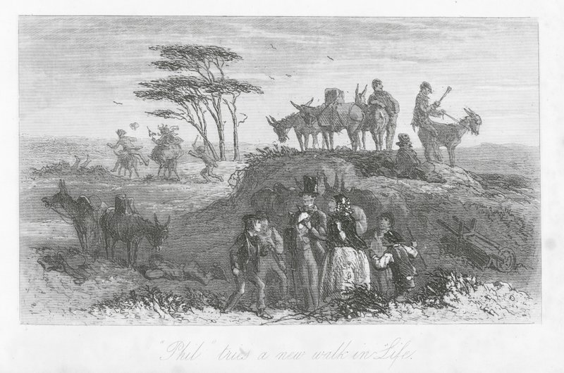 Lontoon kadut: "Phil" yrittää uutta elämäntapaa (kaiverrus). tekijältä Hablot Knight (1815 92) Browne