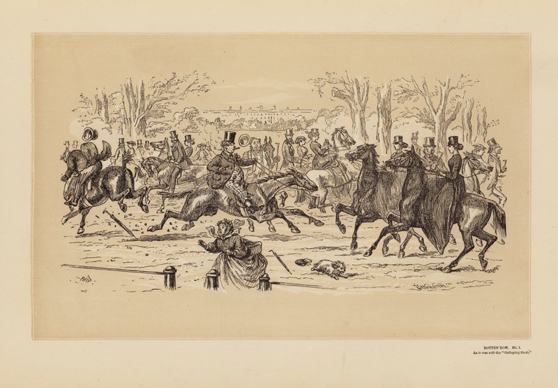Rotten Row, nro 1, sellaisena kuin se oli (kaiverrus). tekijältä Hablot Knight (1815 92) Browne