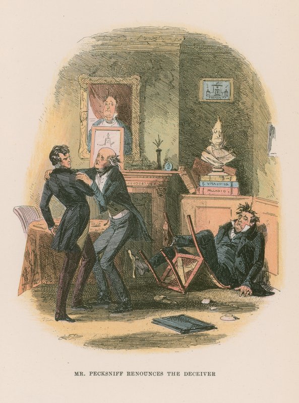Kuvitus Martin Chuzzlewit -teokseen tekijältä Hablot Knight Browne