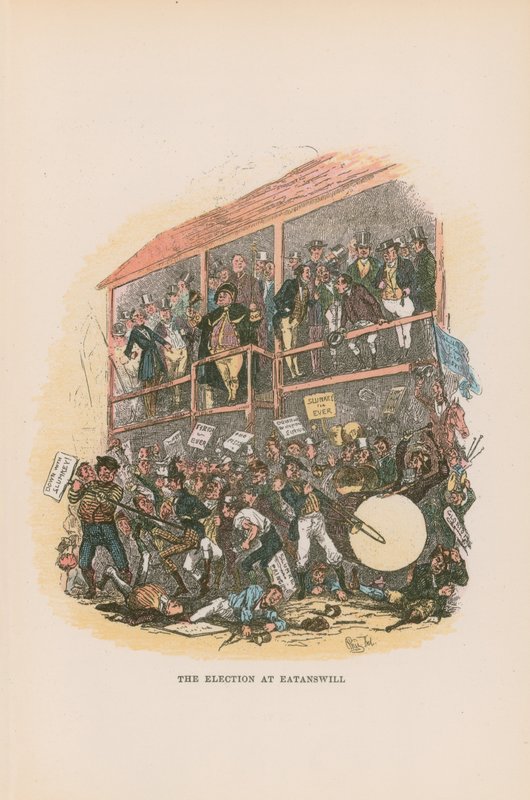 Kuvitus Pickwick Papersille tekijältä Hablot Knight Browne