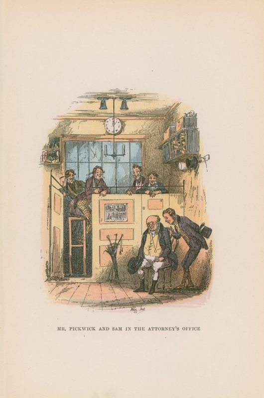 Kuvitus Pickwick Papersille tekijältä Hablot Knight Browne