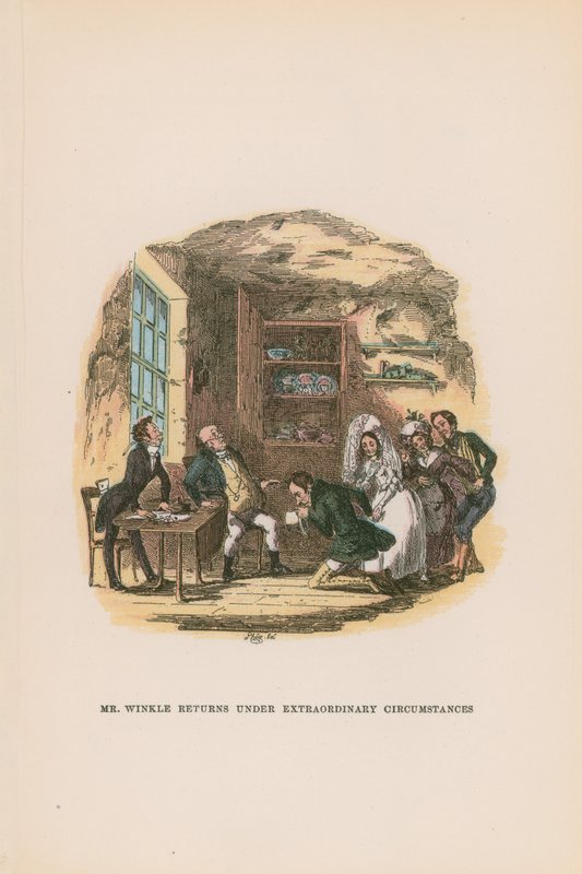 Kuvitus Pickwick Papersille tekijältä Hablot Knight Browne
