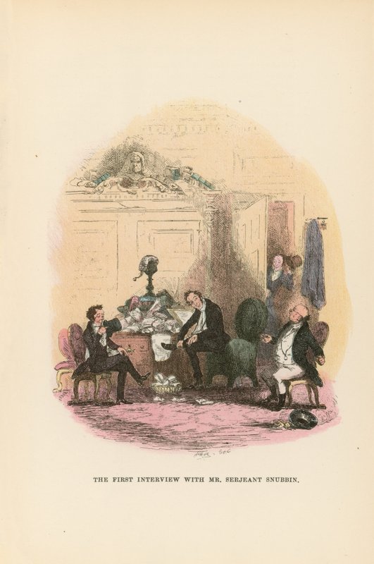 Kuvitus Pickwick Papers -teokseen tekijältä Hablot Knight Browne
