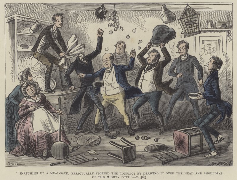 Kuvitus Pickwick Papersille tekijältä Hablot Knight Browne