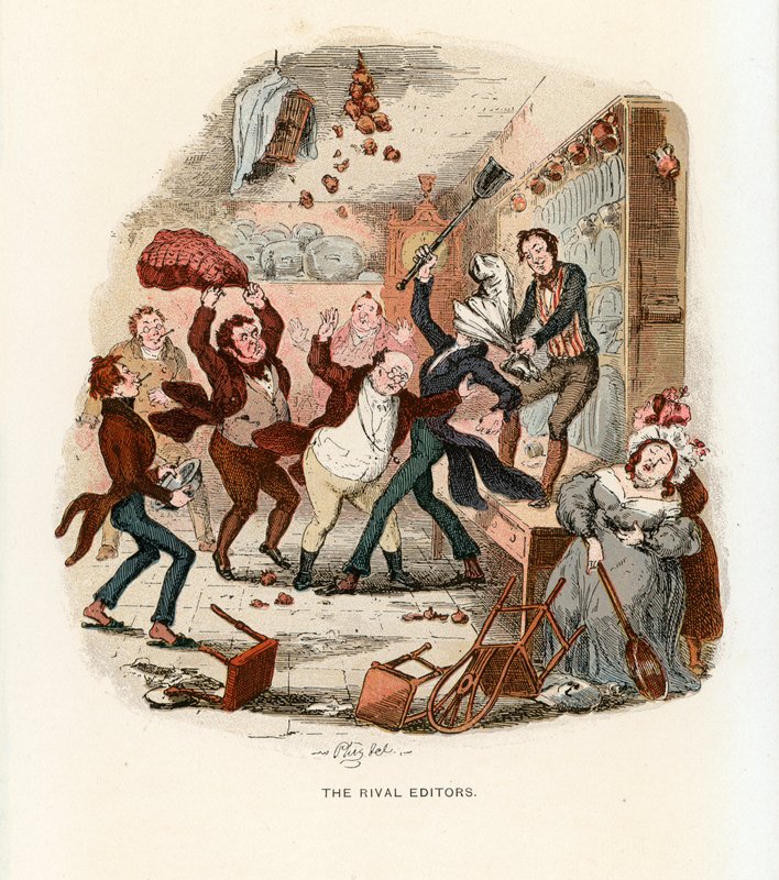 Kuvitus Pickwick Papersille tekijältä Hablot Knight Browne