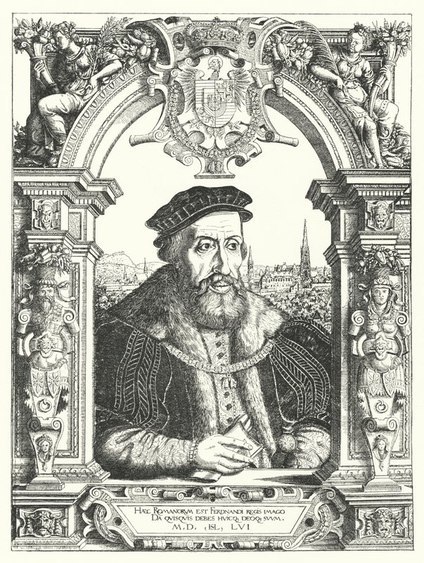 Ferdinand I, Pyhän Rooman keisari (kaiverrus) tekijältä Hanns Sebald Lautensack