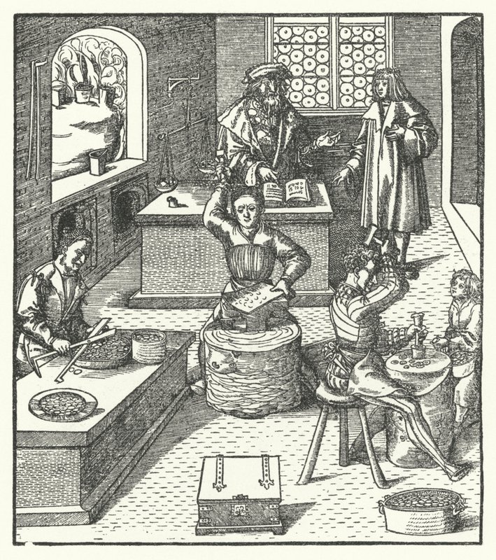 Itävallan arkkiherttua Maximilian rahapajassa (kaiverrus) tekijältä Hans (after) Burgkmair