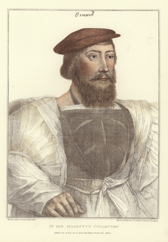 James Butler, kaiverrus Francesco Bartolozzi (1727-1815) (värikaiverrus) tekijältä Hans (after) Holbein the Younger