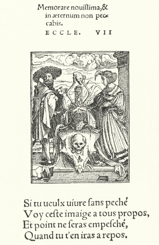 Kuoleman allegorinen peitto (kaiverrus) tekijältä Hans (after) Holbein the Younger