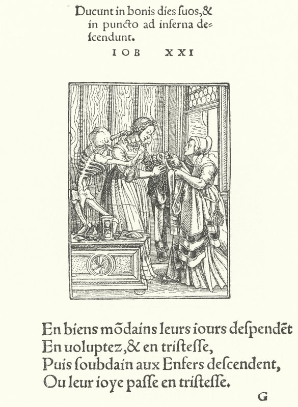 Kreivitär tai morsian (kaiverrus) tekijältä Hans (after) Holbein the Younger