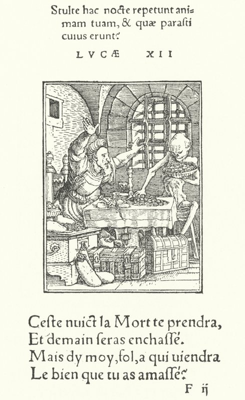 The Miser (kaiverrus) tekijältä Hans (after) Holbein the Younger