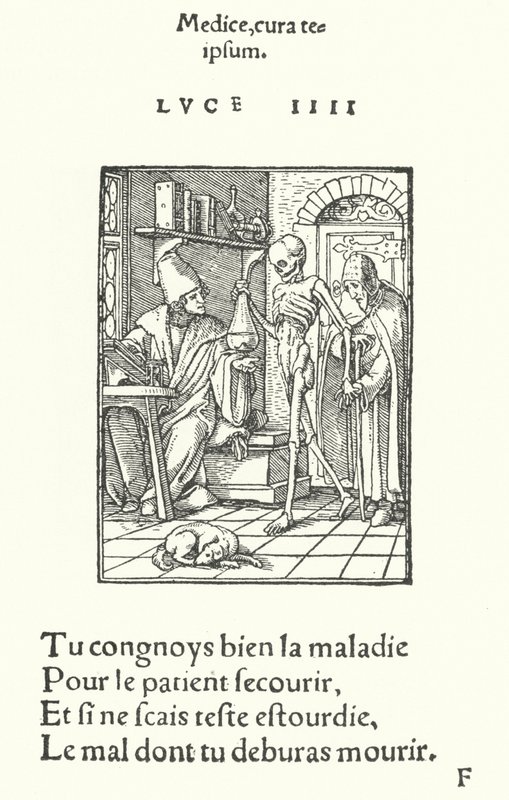 Lääkäri (kaiverrus) tekijältä Hans (after) Holbein the Younger