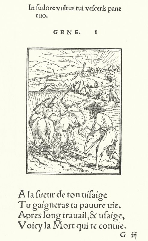 Ploughman eli maanviljelijä (kaiverrus) tekijältä Hans (after) Holbein the Younger