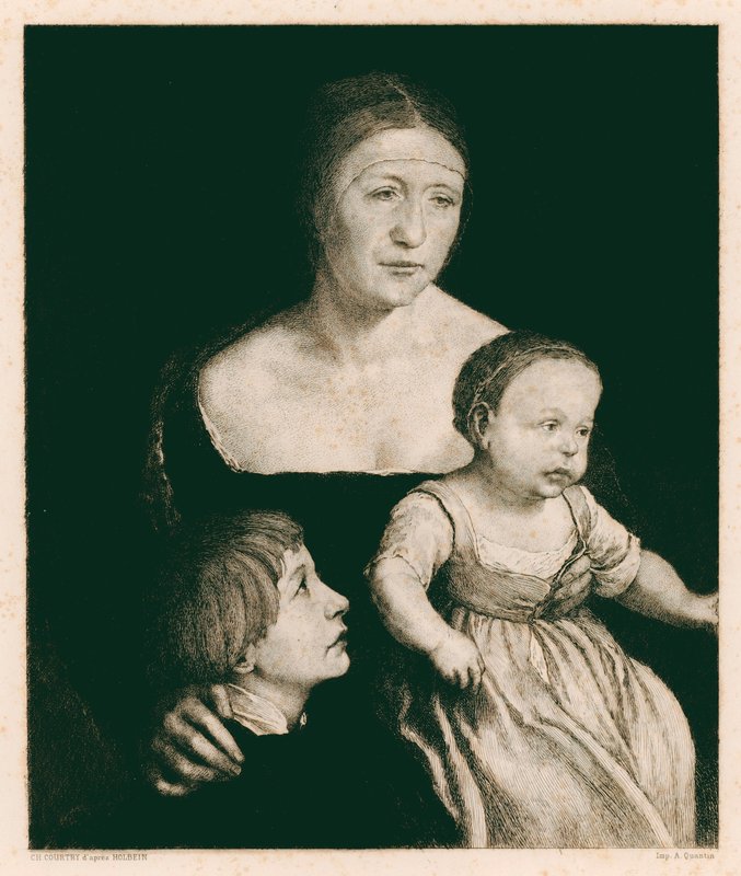 Holbeinin vaimo (kaiverrus) tekijältä Hans (after) Holbein the Younger