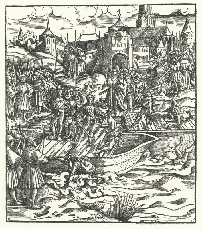 Itävallan arkkiherttua Maximilianin valtaa vastaisen kapinan johtajien teloittaminen Gentissä, 1484 tekijältä Hans Burgkmair