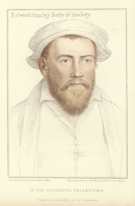 Edward Stanley, Derbyn jaarli (akvatintti). tekijältä Hans Holbein der Jüngere