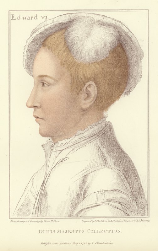 Englannin ja Irlannin kuningas Edward VI (akvatintti) tekijältä Hans Holbein der Jüngere