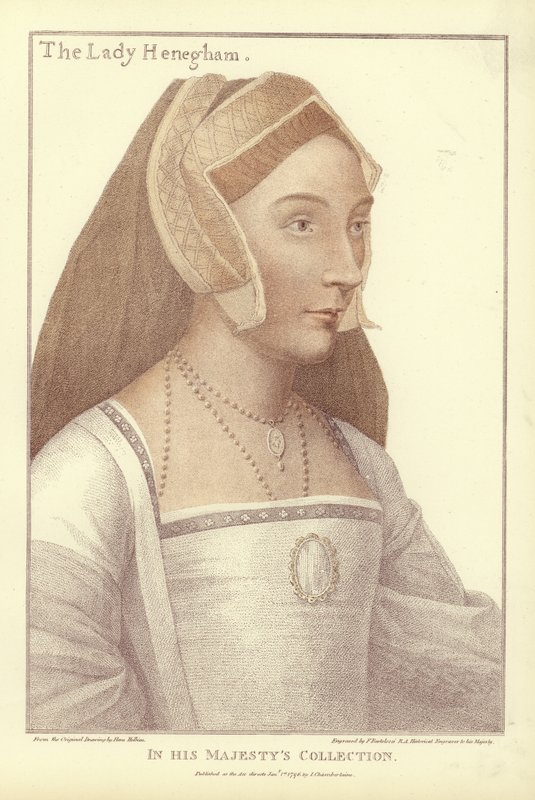 Mary, Lady Henegham (akvatinta) tekijältä Hans Holbein der Jüngere