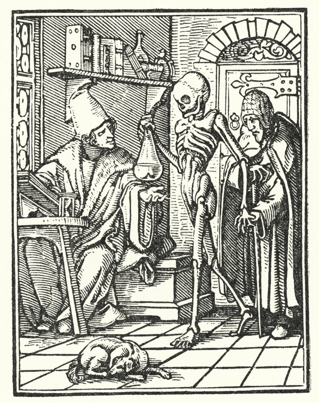 Kuolema ja lääkäri tekijältä Hans Holbein der Jüngere