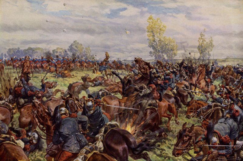 Taistelut Ranskan suuren hyökkäyksen aikana Argonnen länsipuolella 25.-30. syyskuuta 1915 (värilitho) tekijältä Hans W. (after) Schmidt