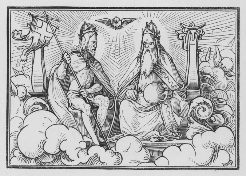 Ennustus Kristuksen valtakunnasta, Psalmi CX, 1 tekijältä Hans after Holbein the Younger