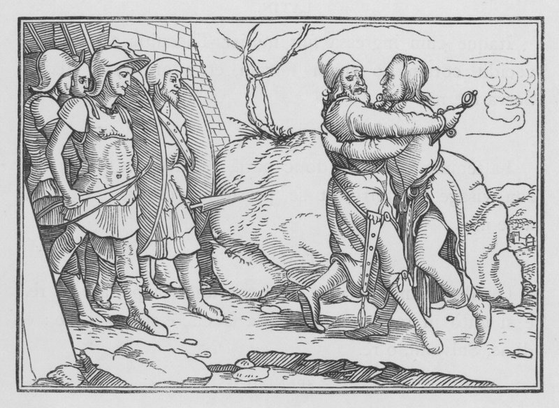 Joab surmasi Amasan, 2. Samuel XX, 10 tekijältä Hans after Holbein the Younger