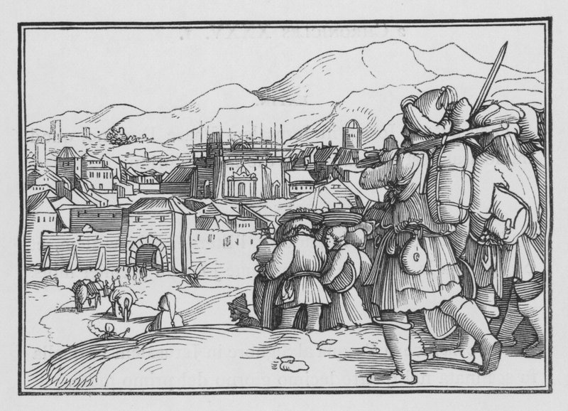Kyyros ennallistaa temppelin astiat, Ezra I, 6 tekijältä Hans after Holbein the Younger