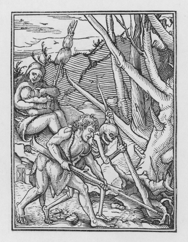 Holbeinin kuoleman tanssi: Lankeemuksen seuraukset tekijältä Hans after Holbein the Younger
