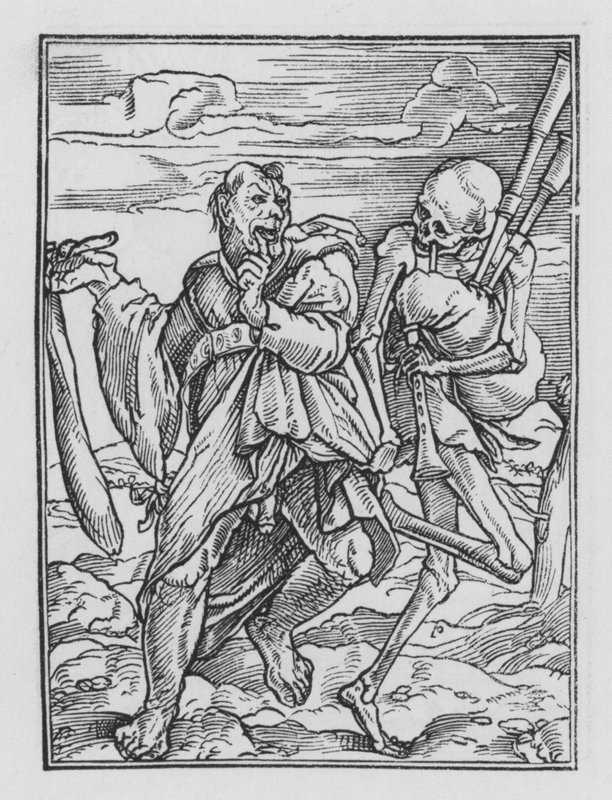 Holbeinin Kuolematanssi: Idioottihullu tekijältä Hans after Holbein the Younger