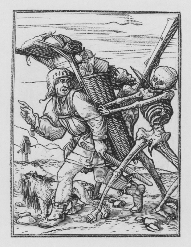 Holbeinin Kuolematanssi: Pedlar tekijältä Hans after Holbein the Younger