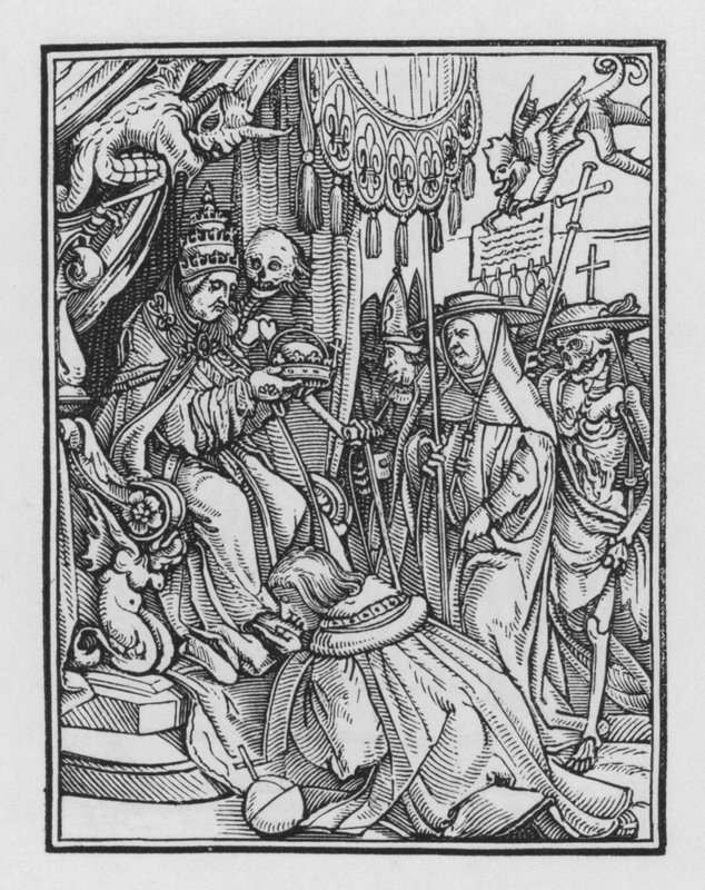 Holbeinin kuoleman tanssi: paavi tekijältä Hans after Holbein the Younger