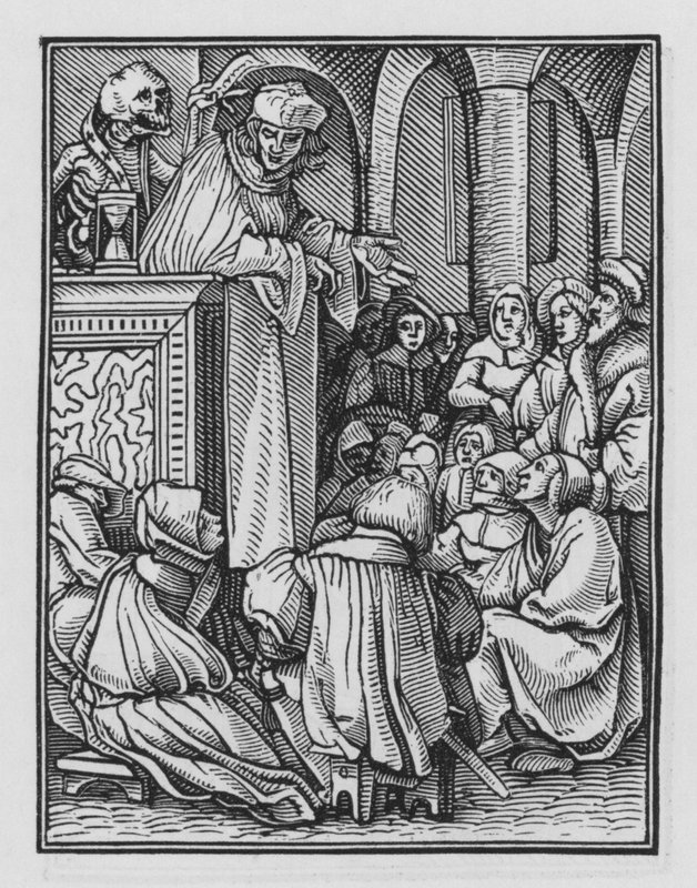 Holbeinin Kuolematanssi: Saarnaaja tekijältä Hans after Holbein the Younger