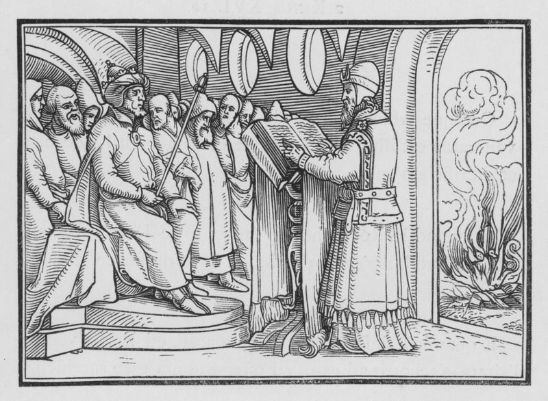 Josia tuhoaa epäjumalanpalveluksen, 2 Kings XXIII, 2 tekijältä Hans after Holbein the Younger