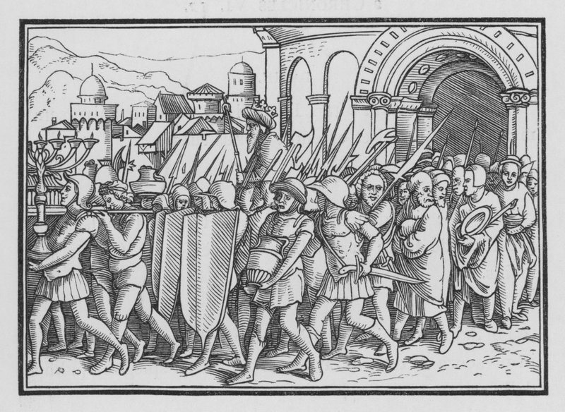 Shishak Spoileth Jerusalem, 2 Chronicles XII, 9 tekijältä Hans after Holbein the Younger